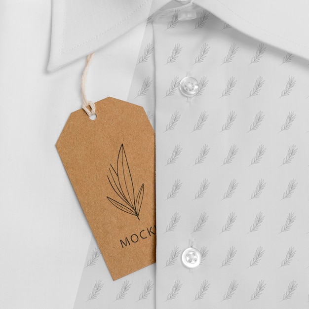 Eco-friendly price tag on formal shirt mock-up