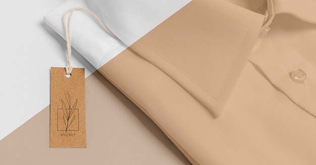 Eco-friendly price tag on formal shirt mock-up