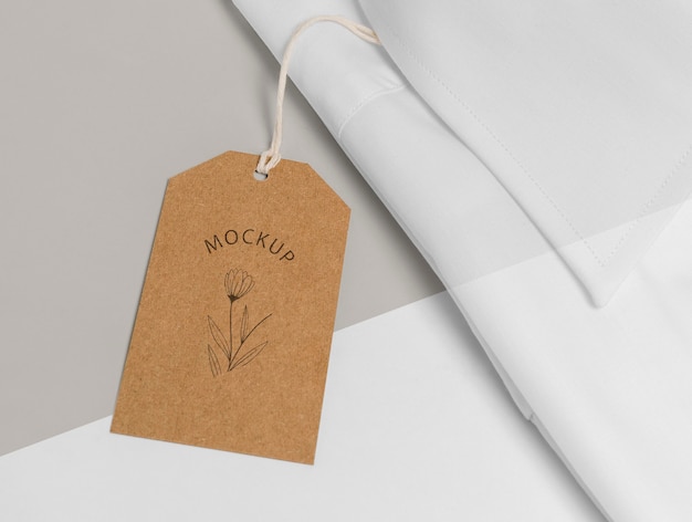 Eco-friendly price tag on formal shirt mock-up