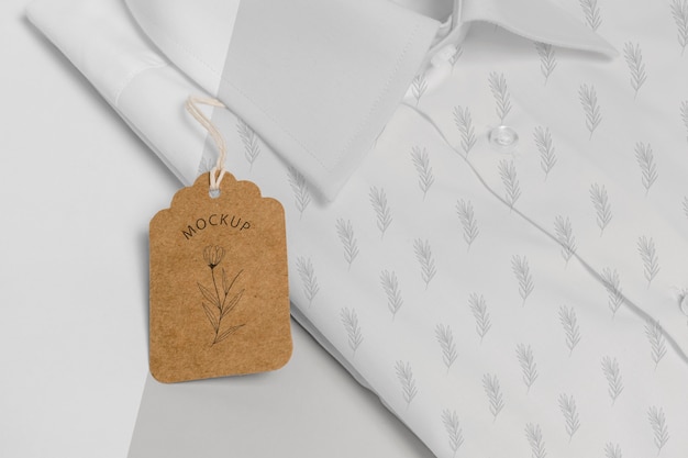 Eco-friendly price tag on formal shirt mock-up