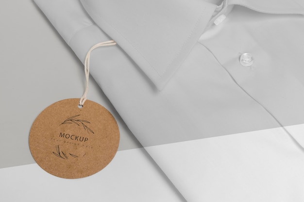 Eco-friendly price tag on formal shirt mock-up