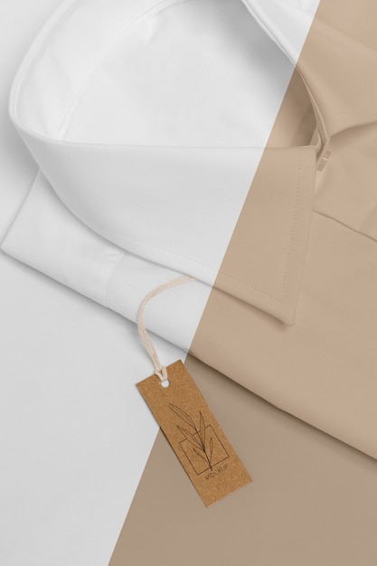 Eco-friendly price tag on formal shirt mock-up