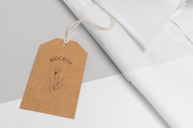 Eco-friendly price tag on formal shirt mock-up