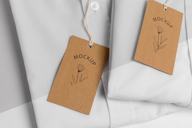 Eco-friendly price tag on formal shirt mock-up