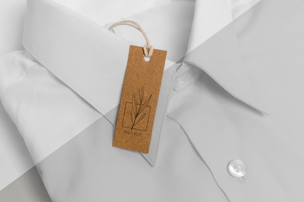 Eco-friendly price tag on formal shirt mock-up