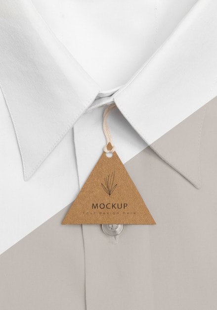 Eco-friendly price tag on formal shirt mock-up