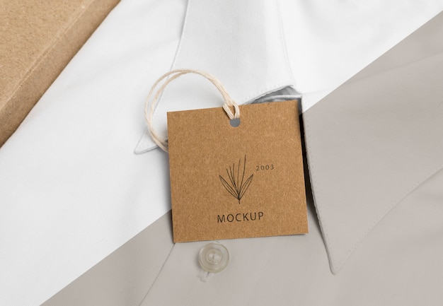 Eco-friendly price tag on formal shirt mock-up