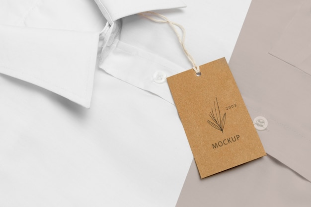 Eco-friendly price tag on formal shirt mock-up