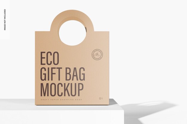 Eco Gift Bag Mockup, Front View