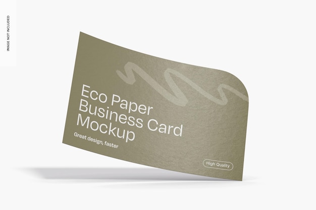 Eco Paper Business Card Mockup Falling