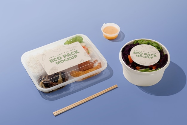 Eco plastic packaging mockup design