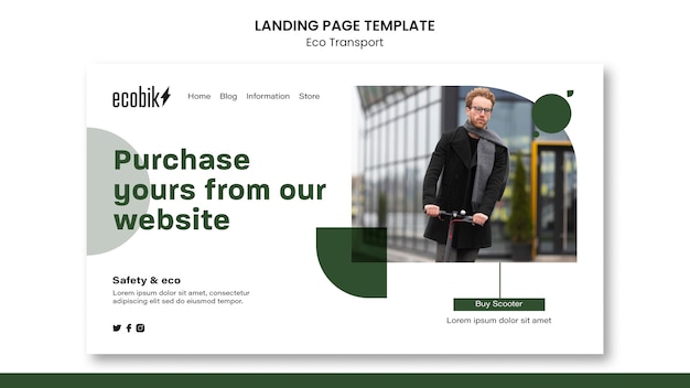 Eco transport landing page template