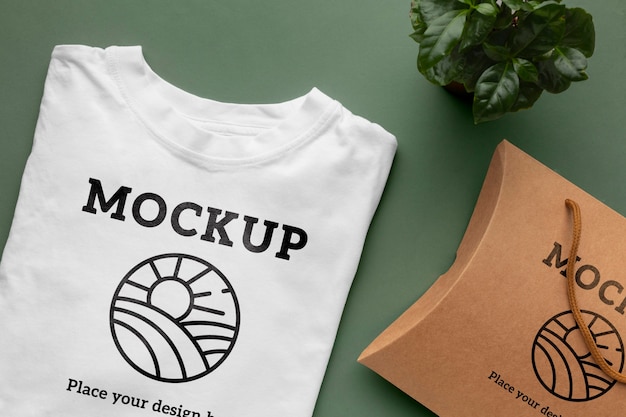 Ecological tshirt packaging mockup