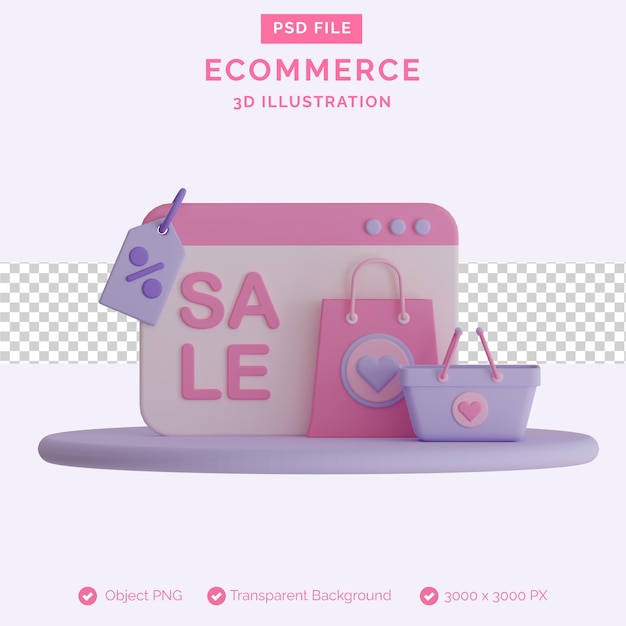 ecommerce 3d illustration