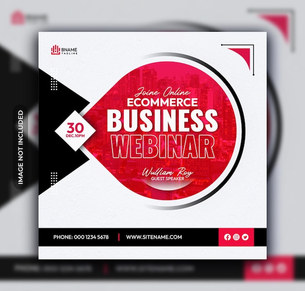 Ecommerce business webinar social media Instagram post banner