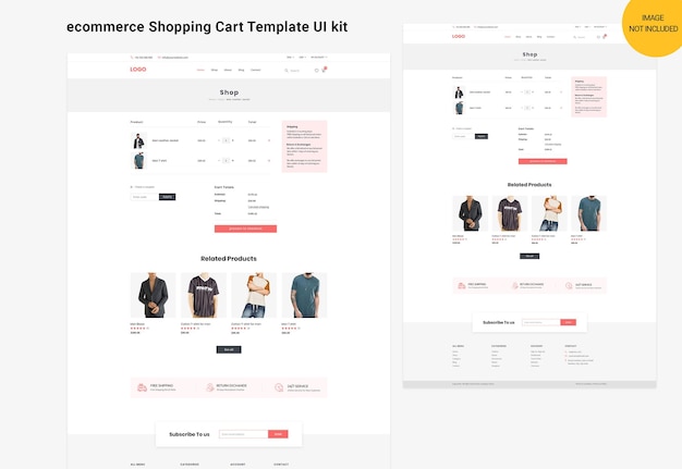 PSD ecommerce shopping cart template ui kit