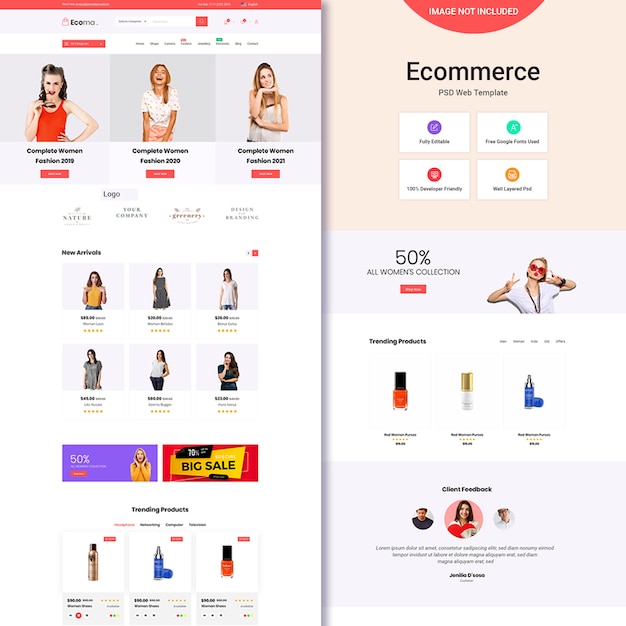 PSD ecommerce website template