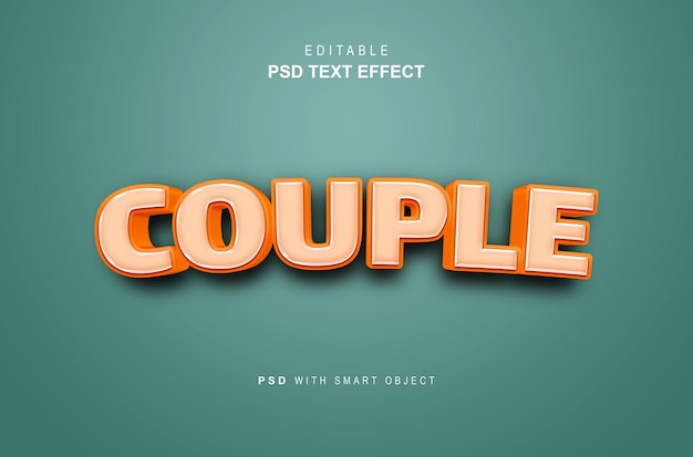 Editable 3d couple style text