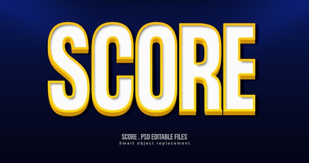 Editable 3d score text effect design