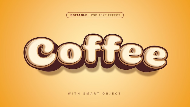 Editable 3D Style Coffee Text Effect