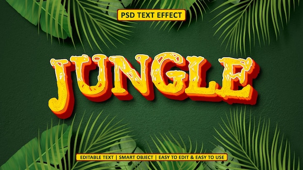 PSD editable 3d style jungle psd text effect