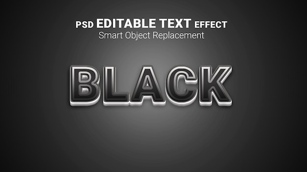 Editable 3D Text Effect Black New