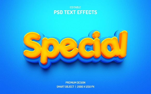 Editable 3d text effect template design