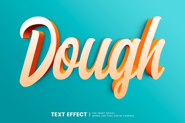 Editable 3d vintage dough text effect