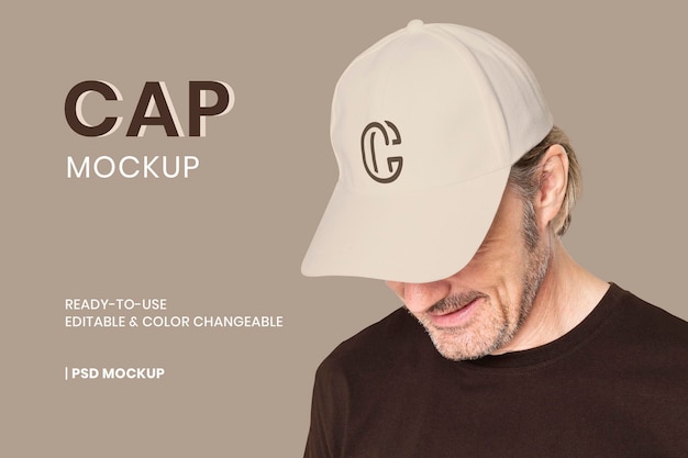 PSD editable baseball cap mockup psd color changeable apparel ad