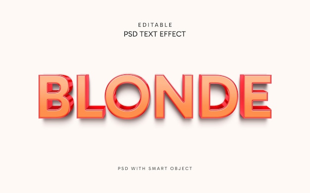 Editable Blonde text effect