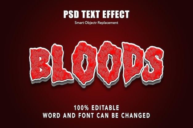 Editable bloods blackletter font text template