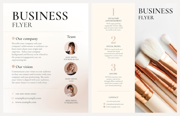 PSD editable business flyer template psd in feminine style design