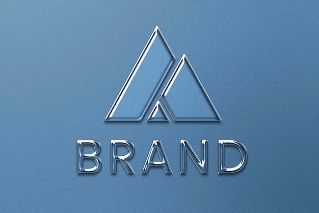 Editable business logo psd  in embossed style