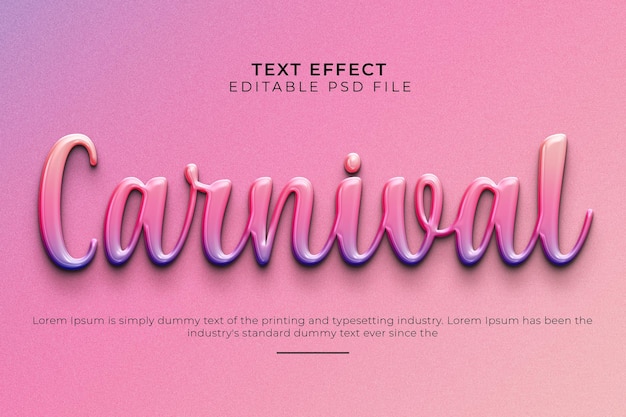 Editable carnival text effect