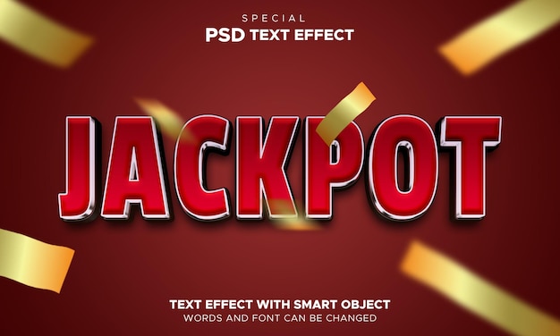 Editable casino slot jackpot text effect and gambling text style