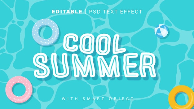 Editable Cool Summer Text Effect with blue background that says cool summer