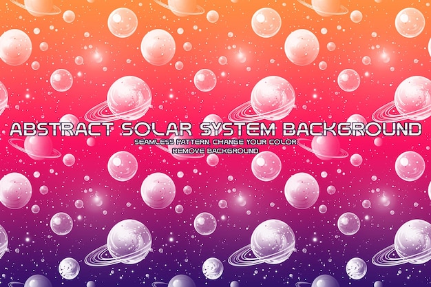 Editable Cosmic Background with Planet and Star Patterns