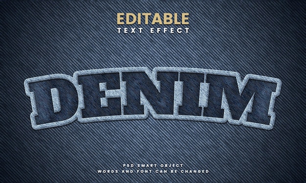 PSD editable denim text effect