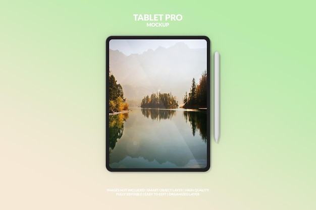 Editable digital device tablet pro screen mockup