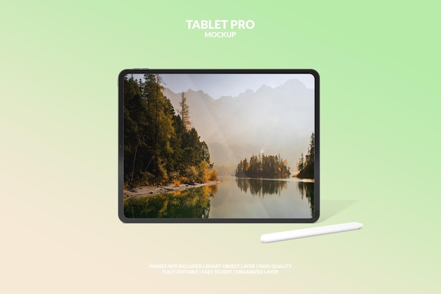 Editable digital device tablet pro screen mockup