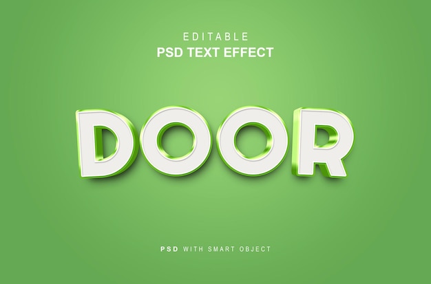 Editable door text effect