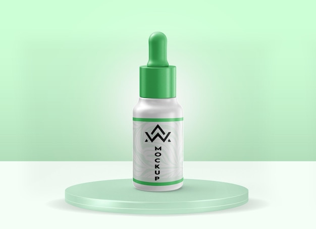 A editable dropper bottle mockup