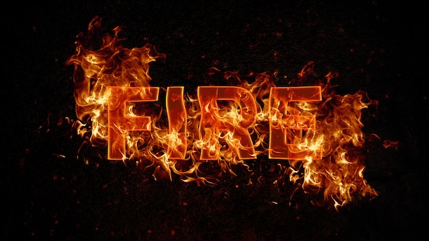 editable fire text effect psd template