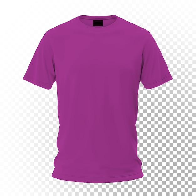 Editable free PSD pink tshirt on transparent background