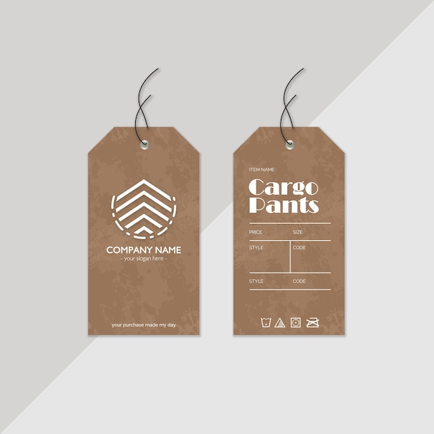 PSD editable front and back hangtag design