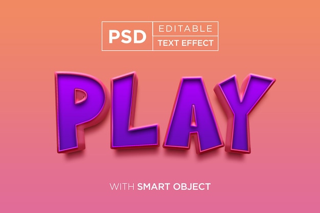 PSD editable game play display screen text effect mockup templates