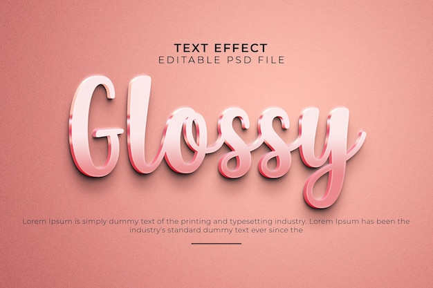 Editable glossy text effect