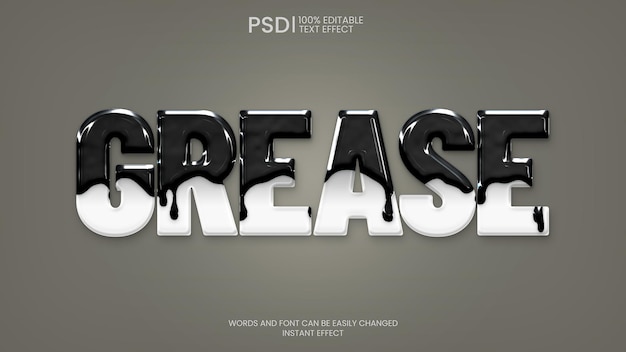 PSD editable grease text effect