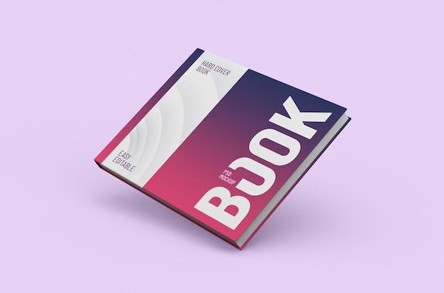 Editable high quality realistic rectangular thick hard cover book mockup on a clean background