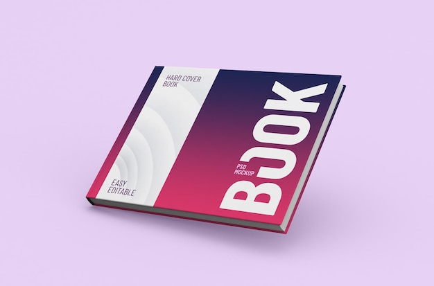 Editable high quality realistic rectangular thick hard cover book mockup on a clean background